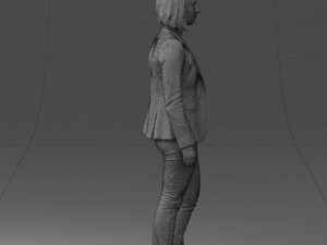 girl in blue jacket 0623 3d prit ready 3D 打印模型