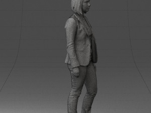 girl in blue jacket 0623 3d prit ready 3D 打印模型
