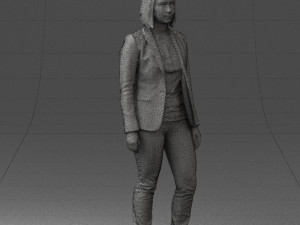 girl in blue jacket 0623 3d prit ready 3D 打印模型