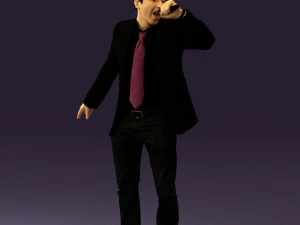 man singing in microphone 0624 3D Model