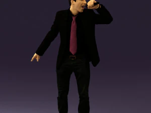 man singing in microphone 0624 3D Model