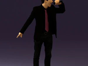 man singing in microphone 0624 3D Model