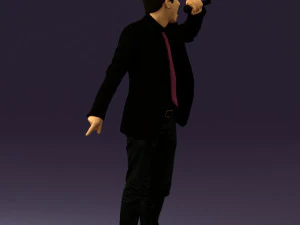 man singing in microphone 0624 3D Model