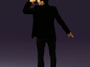 man singing in microphone 0624 3D Model