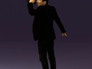 man singing in microphone 0624 3D Model