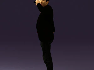 man singing in microphone 0624 3D Model