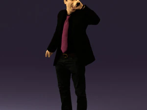 man singing in microphone 0624 3D Model
