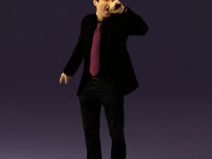 man singing in microphone 0624 3D Model