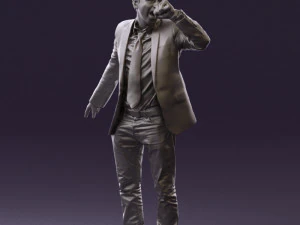 man singing in microphone 0624 3D Model