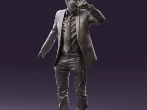 man singing in microphone 0624 3D Model