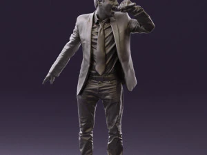 man singing in microphone 0624 3D Model