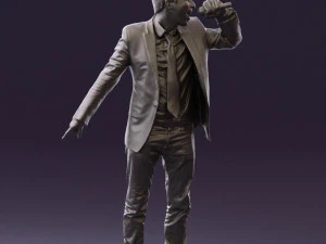 man singing in microphone 0624 3D Model
