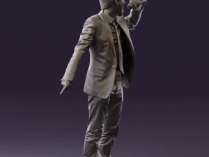 man singing in microphone 0624 3D Model