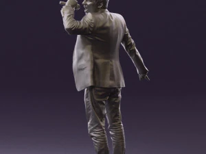 man singing in microphone 0624 3D Model