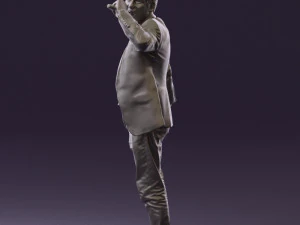 man singing in microphone 0624 3D Model