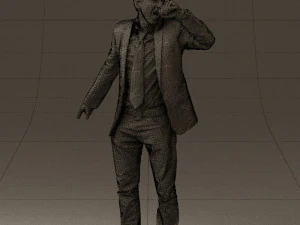 man singing in microphone 0624 3D Model