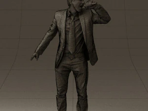 man singing in microphone 0624 3D Model