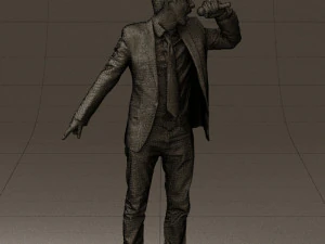 man singing in microphone 0624 3D Model
