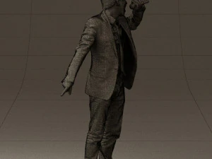 man singing in microphone 0624 3D Model