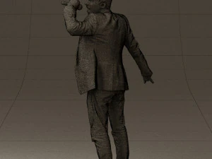 man singing in microphone 0624 3D Model
