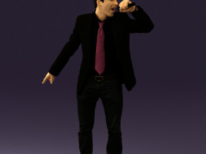 man singing in microphone 0624 3d print ready 3D Druckmodell