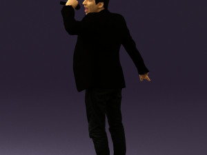 man singing in microphone 0624 3d print ready 3D Druckmodell
