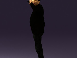 man singing in microphone 0624 3d print ready 3D Druckmodell