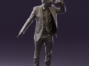 man singing in microphone 0624 3d print ready 3D Druckmodell