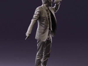 man singing in microphone 0624 3d print ready 3D Druckmodell