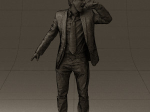 man singing in microphone 0624 3d print ready 3D Druckmodell