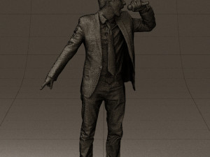 man singing in microphone 0624 3d print ready 3D Druckmodell