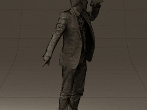 man singing in microphone 0624 3d print ready 3D Druckmodell