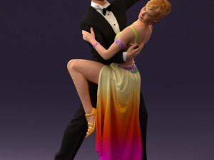 woman and man dancing 0626 3D Model
