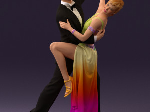 woman and man dancing 0626 3D Model