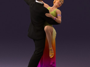 woman and man dancing 0626 3D Model