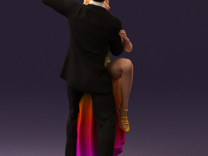 woman and man dancing 0626 3D Model