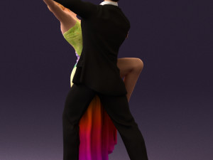 woman and man dancing 0626 3D Model