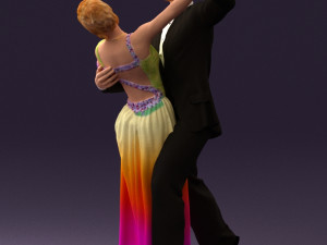 woman and man dancing 0626 3D Model