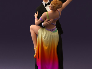 woman and man dancing 0626 3D Model