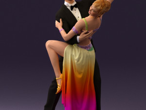 woman and man dancing 0626 3D Model