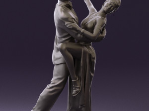 woman and man dancing 0626 3D Model