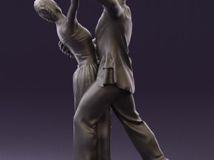 woman and man dancing 0626 3D Model