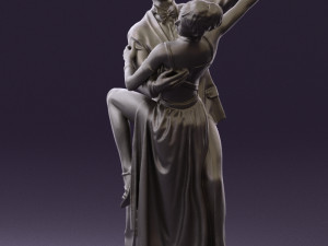 woman and man dancing 0626 3D Model
