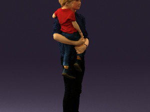 man with kid in the arms 0626 3d print ready 3D Print Model