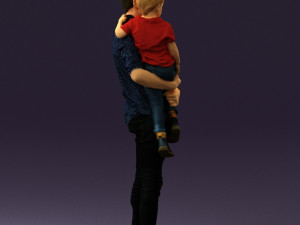man with kid in the arms 0626 3d print ready 3D Print Model