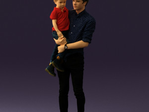 man with kid in the arms 0626 3d print ready 3D Print Model