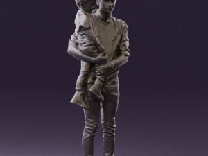 man with kid in the arms 0626 3d print ready 3D Print Model