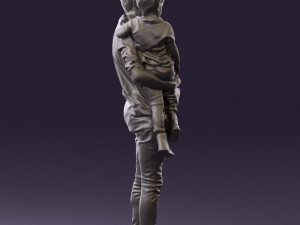 man with kid in the arms 0626 3d print ready 3D Print Model