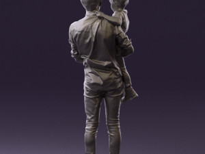 man with kid in the arms 0626 3d print ready 3D Print Model