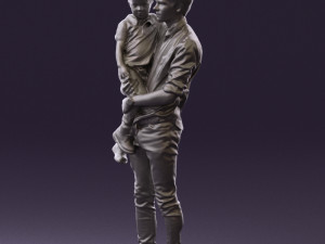 man with kid in the arms 0626 3d print ready 3D Print Model